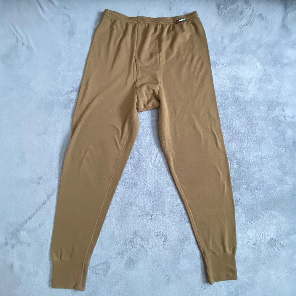 Cabelas Men XL 32x33 Tall Base Layer Pants Brown Polartec Thermal Long Johns USA